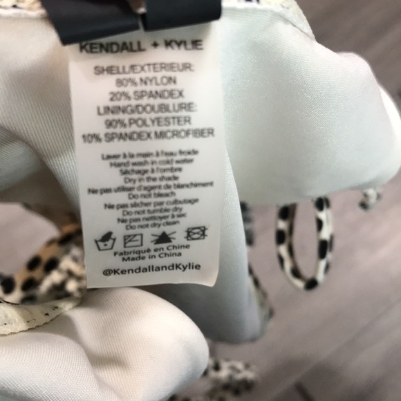 Kendall + Kylie Black Dot Printed Off-White Bikini Swimsuit size L - Picture 9 of 9